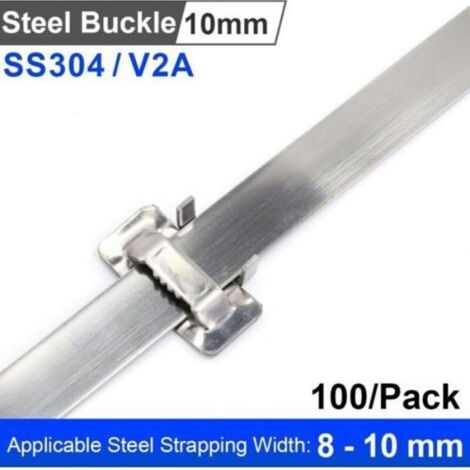 Boucle De Cerclage - Acier 1 mm - Pour Feuillard 8 À 10 mm - Fixation Extérieure Lourde - 100 Pièces (1/5)