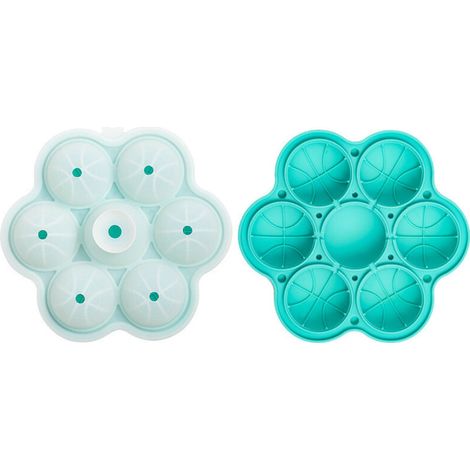 Moules à glaçons sphériques en silicone, lot de 7, 5 cm, pliables et étanches, bleus (1/3)