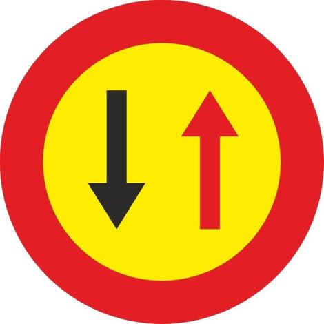 Señal vial metálica prioridad sentido contrario 500mm