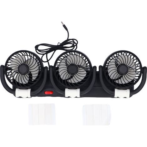 3-köpfiger USB-Autoventilator, faltbar und verstellbar mit Handyhalterung – PP, 44,3 x 8,5 x 18,5 cm (1/5)