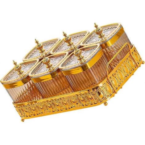 Set mit Aufbewahrungsbehältern und Metalltablett für optimale Küchenorganisation, 6 luftdichte Gläser für Trockenlebensmittel, Snacks und Tee. (1/5)