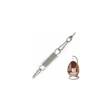 Crochet à ressort rotatif 360° pour hamac et chaise suspendue, avec 2 mousquetons, inox – (1/3)