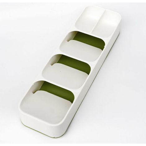 Green Mobility-Boîte de rangement couteaux, fourchettes et cuillères, compartiment vaisselle, porte-couteaux de finition, boîte de rangement bouteilles d'assaisonnement (1/5)