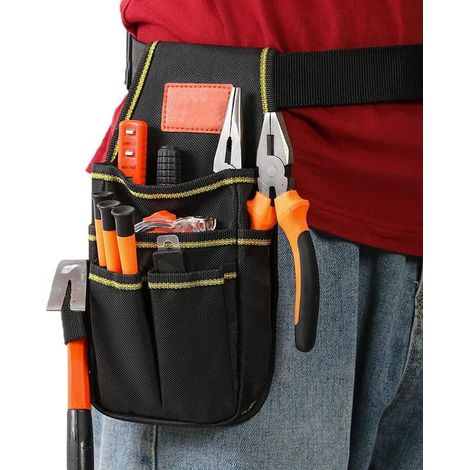 Ceinture Porte Outil, Petite Sac Pochette à Outils en Nylon avec Ceinture Réglable, Multifonction, Robuste, Sacoche Outils pour électriciens, Charpentier, Constructeur (1/5)