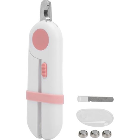 Coupe-ongles LED pour animaux de compagnie - Durable - Évite de trop couper les ongles - Soin des griffes des petits animaux - Rose (1/5)