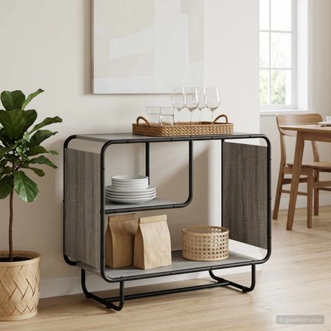 Aparador Sonoma gris 80 x 37,5 x 64,5 cm Madera de ingeniería (1/4)