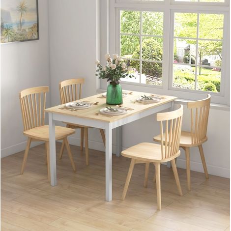 Tavolo da pranzo 120 x 75 cm in pino naturale, stile country per 4 persone, OKWISH (1/5)