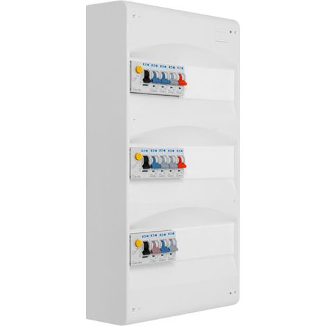 EATON Tableau 3 rangées pré-équipé 2 inter. diff. 40A + 1 inter. diff. 63A + 11 disjoncteurs (1/4)