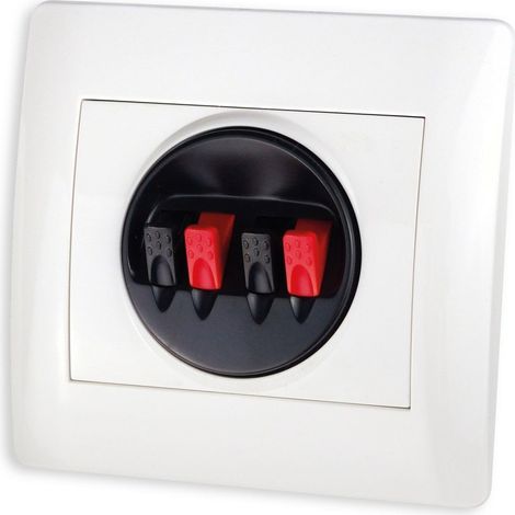 Dynavox Terminale da parete per altoparlante su scatola interruttore per montaggio a incasso, bianco, 8 x 8,5 x 3 cm (1/2)