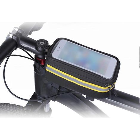 Sacoche de guidon pour vélo, sacoche de cadre avant, en PVC imperméable, compatible avec les appels mains libres, installation facile, personnalisée pour chaque cycliste, vendue à l'unité (1/5)