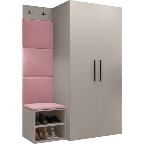 Conjunto para recibidor Nitos IV, Manila 09, 191x122x50cm, Aglomerado laminado, Tapiz, Colocada, Montada en la pared
