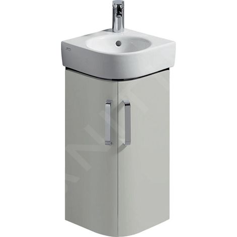 Geberit Selnova Compact - Meuble pour lavabo, 425x330x604 mm, 2 portes, gris brillant / gris mat 501.483.00.1 (1/3)