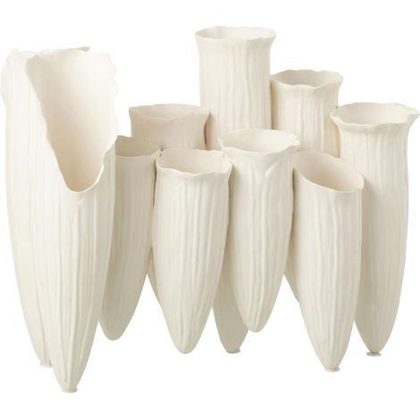 Vase Soliflore en Céramique "Helix" 34cm Blanc