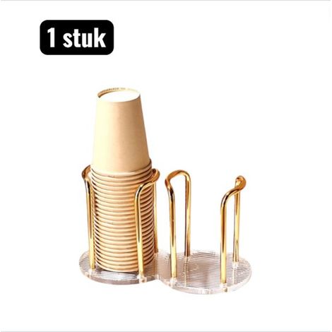 Stück Becherhalter Acryl Becherhalter Für Papier und Plastikbecher Doppellagige Aufbewahrung für Papierbecher Hygienischer Schreibtisch Organizer (1/5)