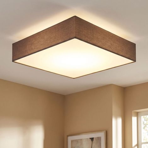 Plafonnier plafonnier bureau salon LED carré, métal plastique, LED 40W 1375lm 3000-6000K, LxPxH 50x50x13 cm