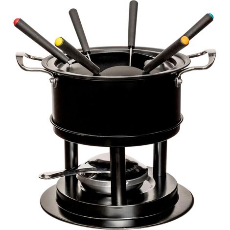 Service à Fondue en Inox "6 Personnes" 25cm Noir (1/5)