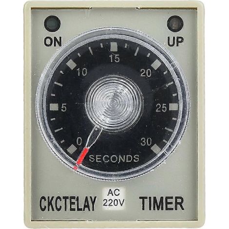 Relais temporisé 30S 8 pôles, montage sur rail DIN 35 mm pour systèmes d'automatisation industrielle, 220 V CA