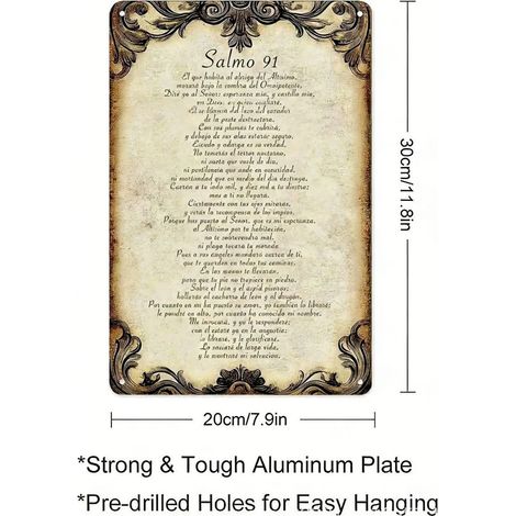 Gigante GmbH - Nouveau Letrero Metálico Plaque de Fer Vintage Salmo 91 - 15x20cm