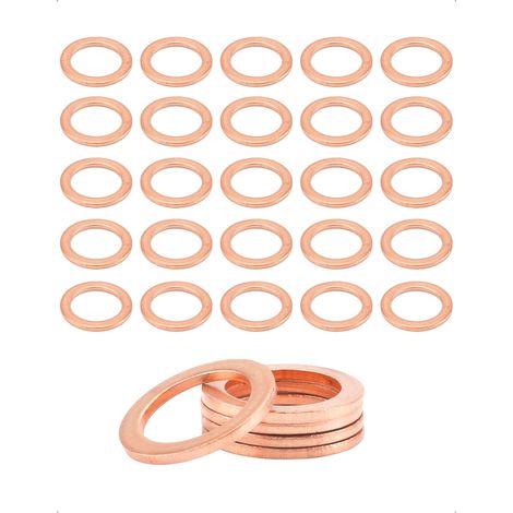 Lot De 30 Rondelle Cuivre M14 20mm 1 5 Mm Joint Cuivre Etancheite Pour Bouchon Vidange Huile Moteur Auto Vis Boulons Scellage Plat Anneau Metal (1/5)