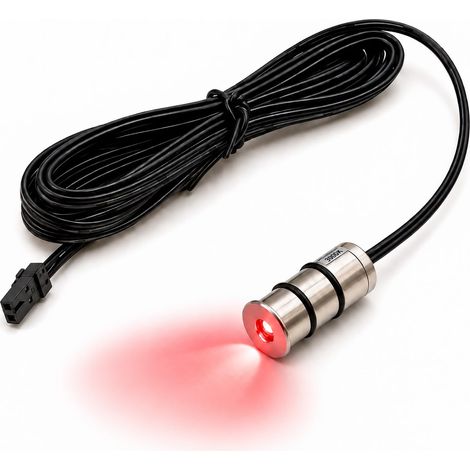 Mini Faretto LED Rosso da Incasso 12V 0,1W 10 Lumen Punto Luce Decorativo Diametro 14 mm Foro 12 mm Cavo 2 Metri per Interni (1/4)