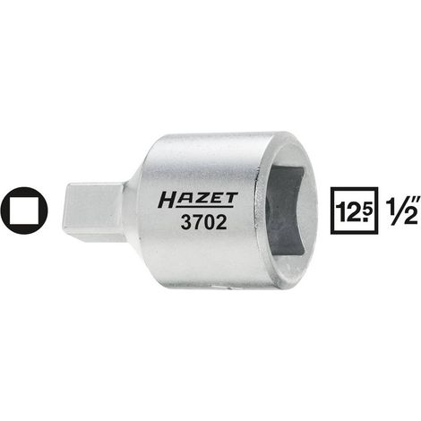 Hazet Douille mâle pour service de vidange - Carré creux 12,5 mm (1/2 pouce) - Profil de carré femelle - Taille: 10 - Longueur totale: 36 mm - 3702-1 (1/2)