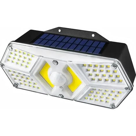 Applique murale solaire IP65 avec détecteur de mouvement et 3 modes d'éclairage intelligents (1/4)