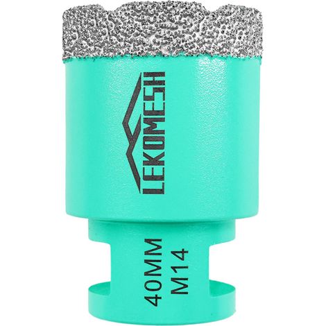 Forets Diamant Carrelage 40MM - Trépan Diamant Pour porcelaine Céramique Tuiles Marbre Granit Pierre Quartz Brasage Sous Vide Forets diamantés Filetage M14 pour Meuleuse D'angle (1/5)