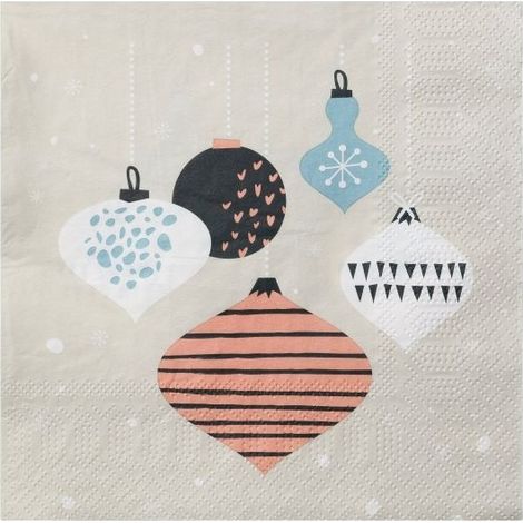 Eglo Servietten X-Mas Kugeln Pasig bunt 16,5 x 16,5 cm - 20er Pack Servietten