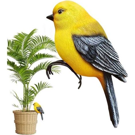 Gartenvogel-Dekoration, Vogel-Figur, Vogel-Statuen für den Innenbereich, Akzent für Regal-Deko oder den Außenbereich.
