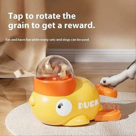 Distributeur interactif de friandises pour animaux de compagnie, motif canard de dessin animé, pour l'entraînement et l'enrichissement mental des chiens. (1/5)