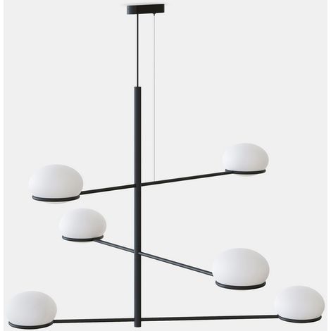 LEDS C4 Coco Chandelier Suspension Multi Bras Noir, Blanc E14 (1/5)
