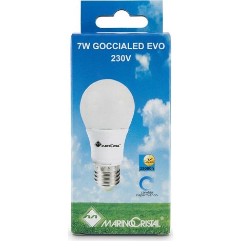 MARINOCRISTAL - Ampoule LED GOCCIALED EVO - E27 7W 500lm 3000K - Longue durée 35000h - Voir photos (1/5)