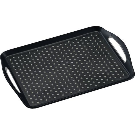 Plateau de service en plastique, 45,5 x 32 cm, Noir - (1/4)