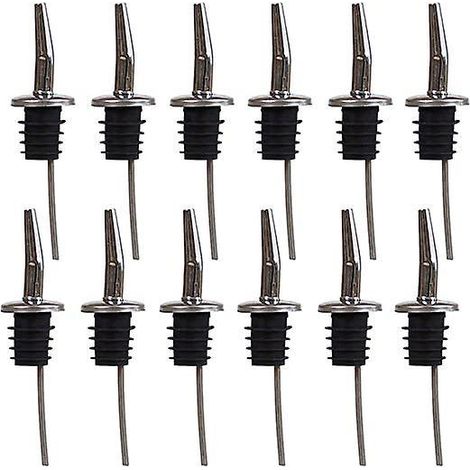 12 Verseurs De Bec De Bouteille En Acier Inoxydable De Premium - Vin, Liqueur, Boissons, Cocktails, Huile, Vinaigre & Plus - Solide (1/5)
