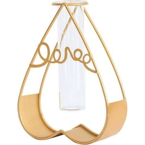 Vase En Verre Ins Style Nordique Hydroponique Forme Géométrique Fer Forgé Petit Ornements Hydroponiques, Utilisée Pour La Décoration De La Maison Murale De Restaurant (1/5)