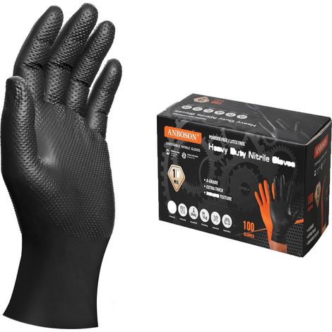 100 pièces/boîte de gants jetables, gants épais adaptés à la maison et à l'industrie, en nitrile (XL) (1/5)