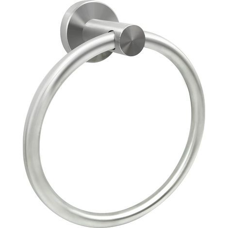 Anneau porte-serviettes mural, 1 pièce, porte-serviettes, porte-serviettes, matériel de salle de bain, porte-serviettes rond simple en acier inoxydable SUS 304 (argent) (1/5)