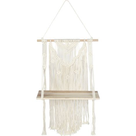 Set mural en macramé, étagère suspendue en corde, support de pot de fleurs, décoration intérieure (40x70 cm) (1/5)