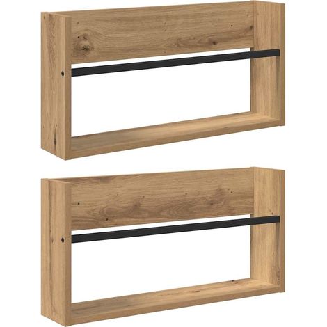Maison Exclusive - Scaffale per riviste 2 pcs Rovere artigianale 60 x 12 x 30 cm