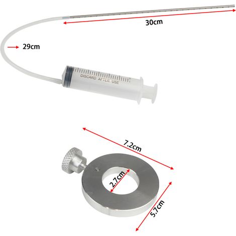 Outil de niveau d'huile de fourche de moto, kit d'outils de jauge de suspension 60 ml avec anneau réglable. (1/5)