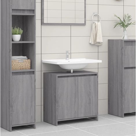 Armoire de bain，Meuble de salle de bain Sonoma gris 60x33x61 cm Bois d'ingénierie CFW735172 (1/5)