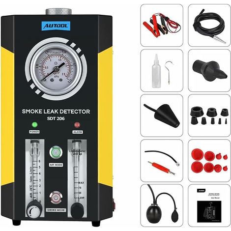 SDT206 EVAP System Car 12V Fuel Smoke Leak Detector, Automotive Hose Leak Tester with 2 Modes (1/5)
