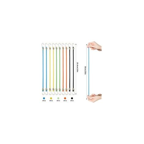 Confezione da 20 corde elastiche con ganci - Mini cinghie di tensionamento in gomma - Con ganci - Corda di tensionamento in gomma regolabile - Crezuo