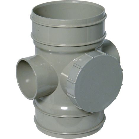 Durable FloPlast 110mm PVC Soil Access Pipe - Grey (1/2)