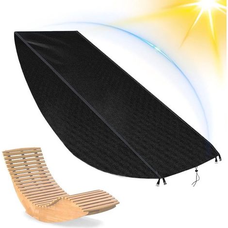 Gartenstuhlüberzug Schutzhülle für Terrassenmöbel Schutz für Ihre Möbel Wasserdicht, 210D, silber 155 x 65 x 95 cm Schwarz (1/5)