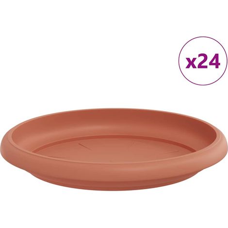 Maison Exclusive - Vassoio Rotondo per Fiori 24 pcs Rosso Mattone Ø 14 x 2 cm