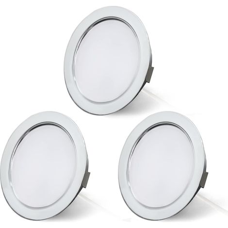 LED Spot 12V Encastrable, Spot LED Encastrable 12V Dimmable 3,5W 3000K blanc chaud 300LM Extra Plat, encastré lampe plafonnier Lumières pour meuble Camping-Car Caravane Bateau Salon,Lot de 3 (1/5)