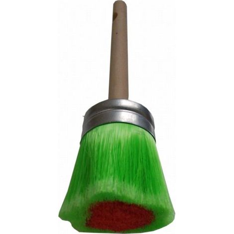 FPLUS brochon nylon color nº 2 , Brochon de fibra de nylon y virola plateada, con mango de madera. Ideal para pinturas plásticas y cal. Especial superficies rugosas.