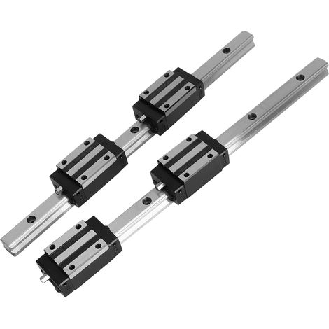 2 barres de guidage linéaire en fonte HG15-300mm, avec 4 blocs coulissants HGH15 noirs (1/5)
