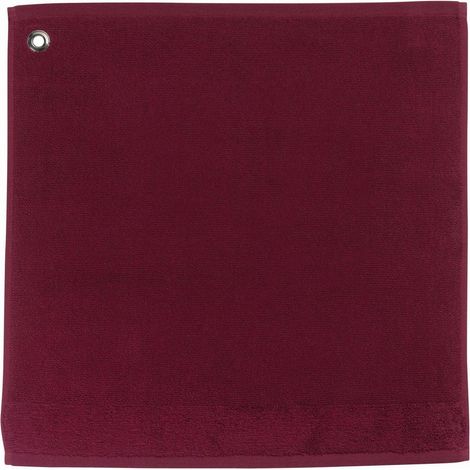 Essuie-mains de Cuisine à Œillet en Éponge 100% Coton Coloris Lie de Vin 50 x 50 cm - PANGIVO